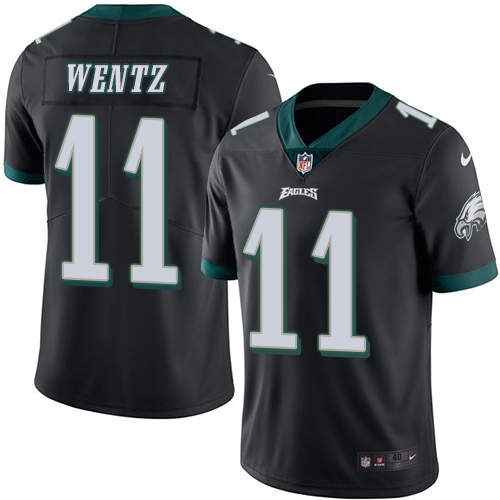 Men's Elite Carson Wentz Nike Jersey Black - #11 Rush NFL Philadelphia Eagles